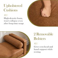 Banc-lit élégant en cuir PU avec coussins de soutien pour la maison, la chambre à coucher, les meubles de salon, les canapés