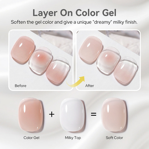BORN PRETTY PRO 15ml Smalto Gel per Unghie Senza Residui, Top Coat Bianco Latte, OEM Naturale Non Ingiallente - Product Image 4
