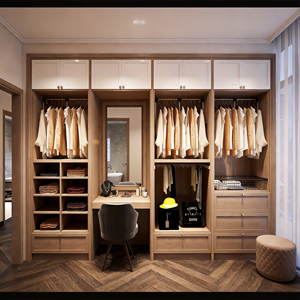Sistema di Cabina Armadio Personalizzata <span class=keywords><strong>con</strong></span> Scrivania, Armadio <span class=keywords><strong>con</strong></span> Cassetti, Scaffali Aperti, Arredamento Completo per la Casa - Product Image 2