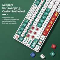 Clavier mécanique ergonomique sans fil Zornher ZH100, montage Gasket, son Mahjong silencieux, touches PBT, pour bureau et gaming