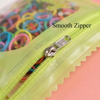Pochette zippée en PVC style sac à bonbons, avec bord festonné Kawaii, fenêtre transparente, étui coulissant en plastique réutilisable et étanche pour bijoux et cadeaux
