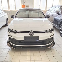 Welta Glänzend Schwarzer Unterer Frontspoiler Lippen-Kit Aerodynamische Außenmodifikationsteile Kompatibel für Golf MK8 R-Line 2021