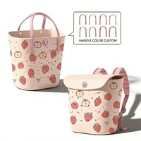 Sac à dos de plage en EVA durable avec motif de dessin animé, sac de shopping tendance avec trous en caoutchouc solide, double bandoulière