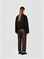 Veste d'hiver pour femme en 20 % cachemire et 80 % laine mérinos australienne, col en jean amovible, plastron court, vêtement d'extérieur haut de gamme