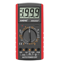 ANENG AN9205A + Multimètre numérique rouge Compteur de courant AC/DC avec testeur de résistance, de diode et de continuité