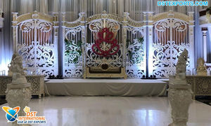 Cadre de réception de mariage indien d'arrière-plan doré, en plastique renforcé de fibres 250 cm, décor élégant pour prise de photos de mariage, livraison gratuite - Product Image 5