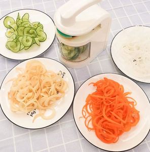 High Quality Home Kitchen <b>Vegetable</b> <b>Cutter</b> Stainless Steel Rotary Switch Blade Hand-Operated Spiral Grater Salad Tool PP Plastic - Product Image 3
