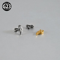 Piercing dermique en titane F136 G23, motif Aile d'ange, à filetage interne, pour os du cou, cadeau de mariage