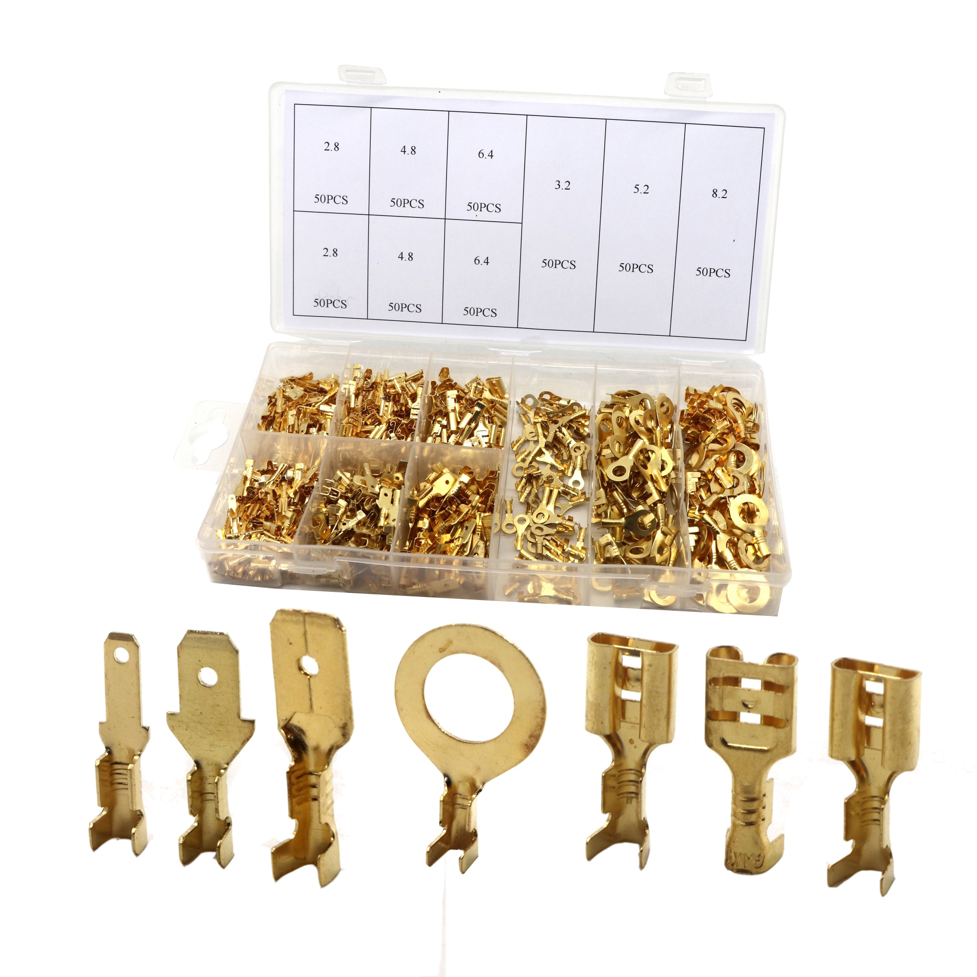 SYD-1055 450 шт. 9 размеров ассортимент латунь Автоматическая терминала разъем провода терминала зажим