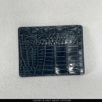 Dompet Pemegang Kartu Kredit Kulit Buaya Asli Klip Uang Tunai Magnetis Asli Mewah