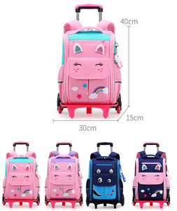 Guangdong léger garçons Trolley <span class=keywords><strong>cartable</strong></span> imprimé Logo Oxford matériel sac à dos avec fermeture à glissière pour l'école des enfants - Product Image 6