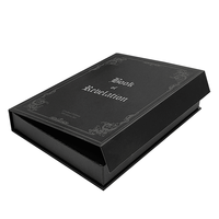 Boîte cadeau magnétique noire en matériau rigide de luxe imprimé sur mesure, matériaux recyclés, avec doublure en éponge, emballage en gros