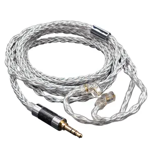 Kz 90-8 784 Core Blauw Zilver Braid Kabel Upgrade Verzilverd Oortelefoon Kabel Vervanging Audio Draad