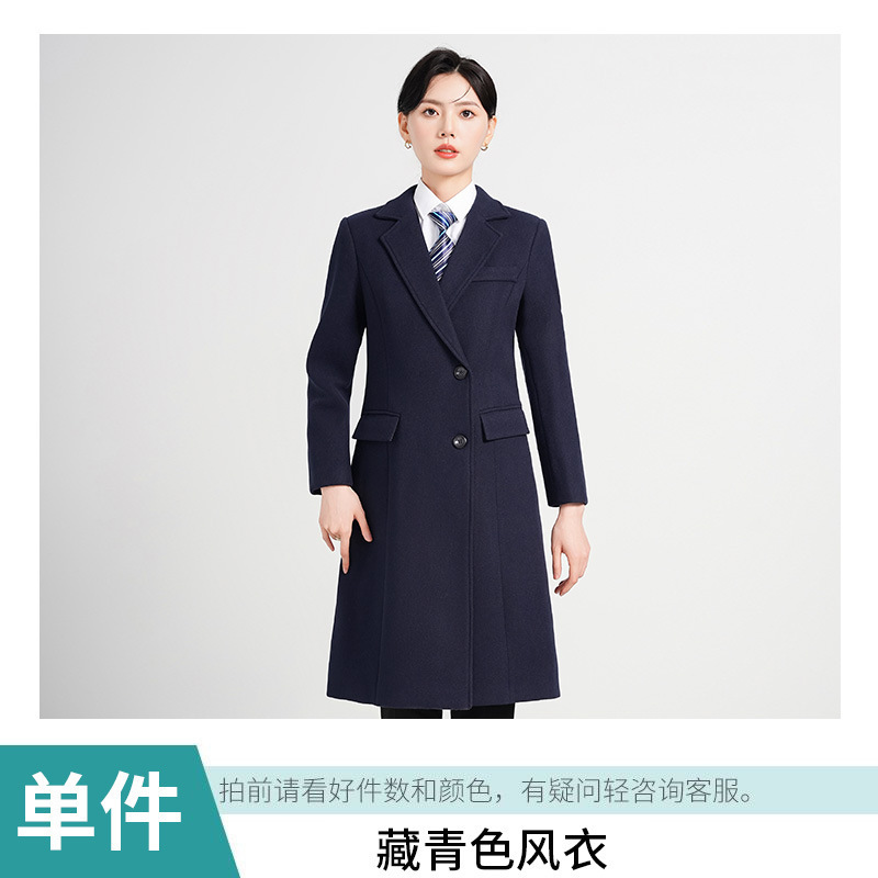 7807 - Women's Navy Blue Trench Coat
