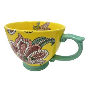 Factory Pioneering Hand Colored Matte Relief Floral <b>Ceramic</b> <b>Cup</b> 420ml 14oz Coffee Mug Gift <b>Cup</b> For Afternoon Tea - Product Image 4