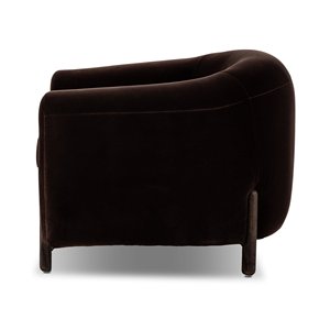 Poltrona Moderna Italiana di Lusso in Velluto Marrone Scuro, Sedia Curva da Club <span class=keywords><strong>per</strong></span> Salotti di Design e Progetti di Ville di Lusso - Product Image 3