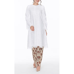 2022 nouveau Design musulman mah Wanita Brokat dernier Kebaya manches longues dentelle Couple baja fiesta coton musulman baja Kurung - Product Image 4