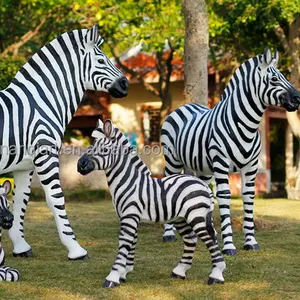 Abordable Grand Animal Maison Jardin Parc Décoration À La Main Réaliste Grandeur nature En Fiber De Verre De Résine de Bande Dessinée Girafe Zebres Statues