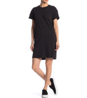 Vêtements pour femmes Robes grandes tailles à manches courtes Col rond Coupe ample Couleur unie Robe en coton avec poche pour un usage quotidien