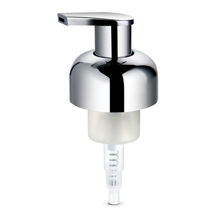 46mm large size bathroom silver plating plastic hand pressure liquid foam soap dispenser pump