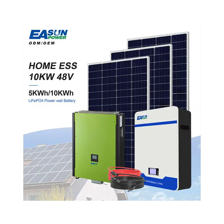 Easun 10 KW 220V 380VAC 400V 10KW 태양 광 발전 시스템 하이브리드 세트 태양 광 시스템 전체 키트