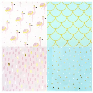 Custom Flamingo Gold Foil Art <b>Paper</b> <b>Roll</b> 100GSM Double-Sided Recyclable Eco-Friendly Gift <b>Wrap</b> for Crafting and Packaging - Product Image 2