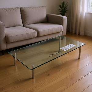 Moderna Mesa de Centro de Vidrio Templado de 55x278 mm con Soportes para Muebles de Sala - Product Image 3