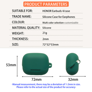 Étui de protection pour casque étui en silicone pour écouteurs <span class=keywords><strong>HONOR</strong></span> 4, coque pour écouteurs sans fil TWS, pour <span class=keywords><strong>airpods</strong></span> Pro Cover - Product Image 2