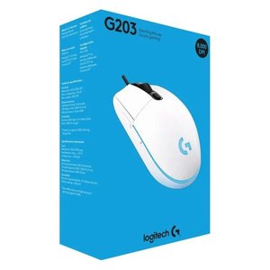 เมาส์เกมมิ่งจีซีรีส์ G203 ไลท์ซิงค์แบบมีสายสีขาว 910 005797 - Product Image 2