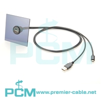 Câble d'extension de montage sur panneau rond à double port, 2-en-1 USB3.1 USB-C USB-A mâle à femelle, câble combiné de montage sur châssis USB-C USB-A