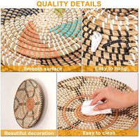 Plateau de service rond personnalisé en jonc de mer et rotin, panier de rangement pour fruits et bureau, ensemble de décoration murale tressée BOHO pour salon, décoration intérieure