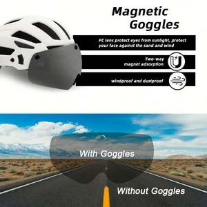 Casco de Ciclismo con Certificación CE y Luz LED Recargable, Lente Magnética, Casco de Ciclismo MTB para Hombres, Mujeres y Adultos - Product Image 4