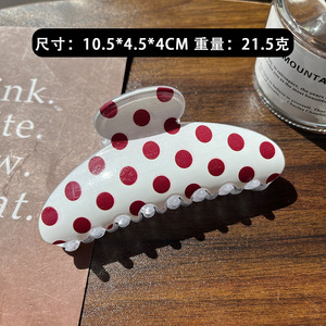 New Plastic Unisex Hair <b>Clips</b> with Popular Printing Design High-End European and American Style 10.5cm Bowknot Daily Use - Product Image 3
