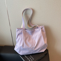Sac fourre-tout décontracté pour femme, grande capacité, léger, à bandoulière unique, simple, polyvalent, couleur unie, en toile, fabriqué en Chine/GUA