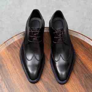 Zapatos Casuales de Hombre para Otoño 2026, de Alta Calidad, Talla Grande, Punta en Pico, de Cuero, Suela Suave Antideslizante, con Cordones, que Aumentan la Altura - Product Image 3