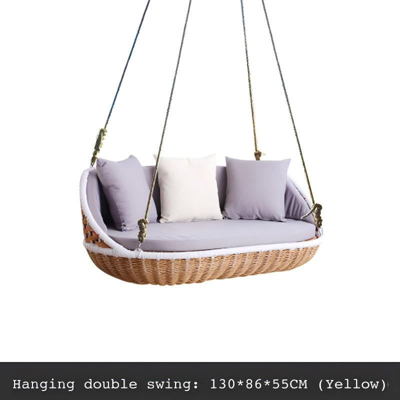 Balançoire double suspendue (jaune)