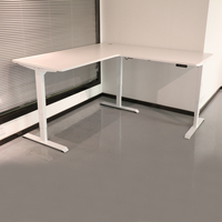 Bureau d'angle ergonomique en forme de L à 3 pieds, réglable en hauteur électriquement, en fer, mobilier de bureau moderne