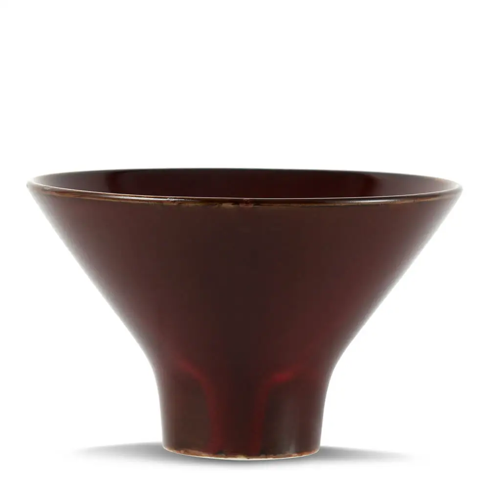 DXC Eco Friendly Catering colore rosso a forma di tromba macedonia di frutta ceramica che serve ciotola profonda in porcellana Ramen zuppa ciotola
