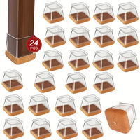 Protections de sol carrées en silicone pour chaises, patins de protection réglables avec fonds en silicone, 32 pièces, housses pour pieds de chaise