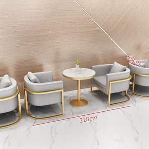 طقم طاولة وكراسي معدنية بتصميم اسكندنافي بسيط للمقاهي والمطاعم الغربية وقاعات الاجتماعات والبارات التجارية - Product Image 6