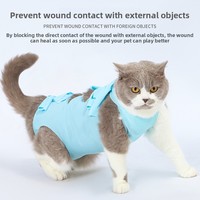 Baju Operasi Kucing Betina dari Bahan Polyester Lembut dan Bernapas, Dilengkapi Perban Anti-Jilat untuk Pemulihan Pasca Operasi