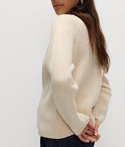 Nhà Máy Tùy Chỉnh Mùa Đông Giản Dị Rhinestone Tôn Tạo Thiết Kế Rắn 100% Merino Len Cardigan Áo Len Foe Phụ Nữ - Product Image 2