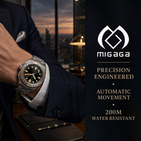Montre personnalisée OEM pour homme, 40 mm, orange et noir, lunette tournante chronométrée, montre de plongée automatique, montre lumineuse pour homme