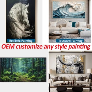 Peinture à l'huile peinte à la main en gros, œuvre d'art abstraite vintage sur toile, décoration intérieure de maison, décor architectural texturé 3D - Product Image 3