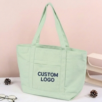 Tas Kanvas Wanita Custom dengan Cetakan Huruf dan Pola, Dapat Digunakan Kembali untuk Belanja dan Hadiah