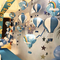 Lanterne en papier de montgolfière faite à la main avec décoration suspendue de bougie de LED pour la décoration de partie, d'école, de centre commercial et d'événement