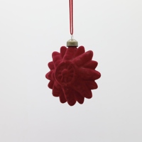 Glace en velours, surface de verrouillage rouge ou vert, en forme de gâteau, décoration pour sapin de noël, vente en gros, 1 pièce, 8 cm