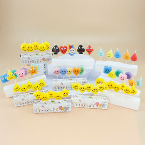 Vente en gros de bougies à la cire de paraffine pour gâteau d'anniversaire Décoration de la maison animée de fantaisie Joyeux anniversaire faite à la main - Product Image 5