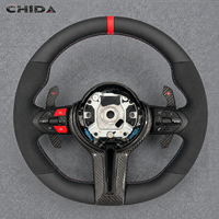 Volant en cuir et fibre de carbone amélioré, adapté aux BMW Série 3 et 5 (F01, F07, F10, F15, F16, F20, F22, F25, F30, F32, F36, M3, M4, E90, E70)
