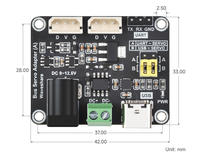 Adaptador de Servo Bus Waveshare Eficiente (A) con Interfaz USB/UART, Módulo de Placa de Control de Servo Bus Serial Compatible con Raspberry Pi/Robot 253